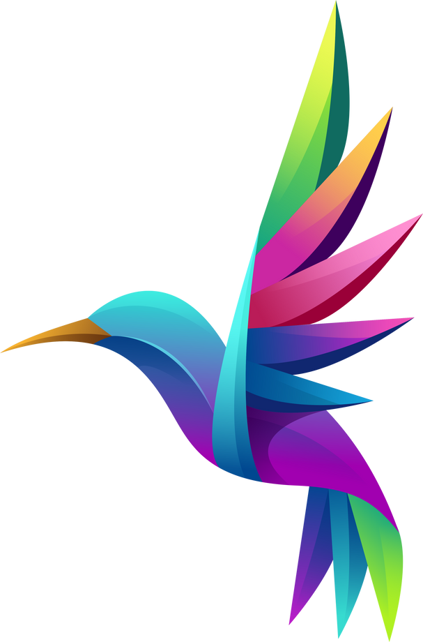 colibri bird colorful gradient logo